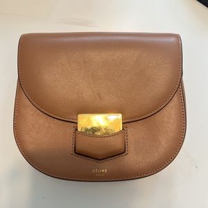 Beige Celine Trotteur Bag Calfskin